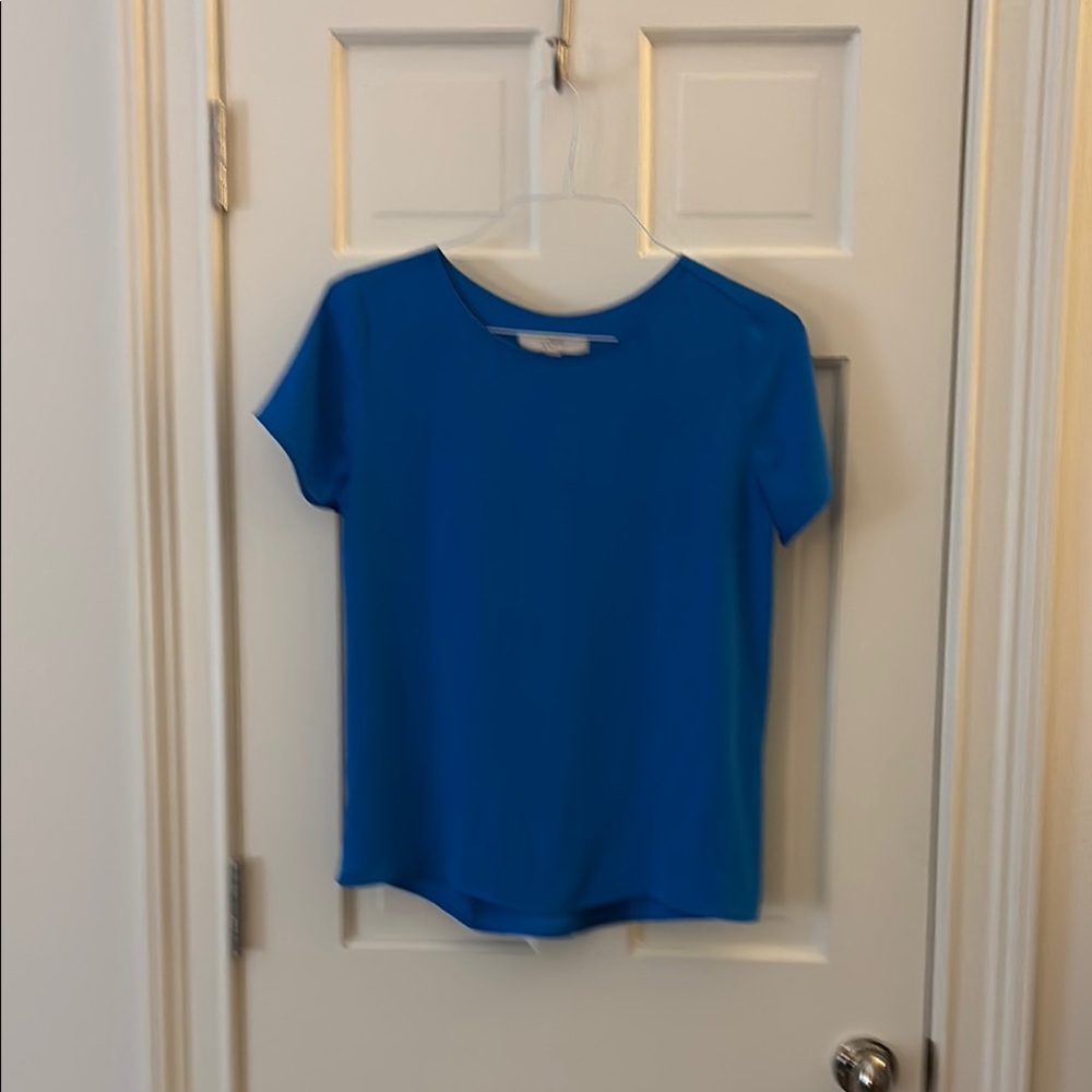 LOFT Blue Short Sleeve Tee Classic Crew Neck